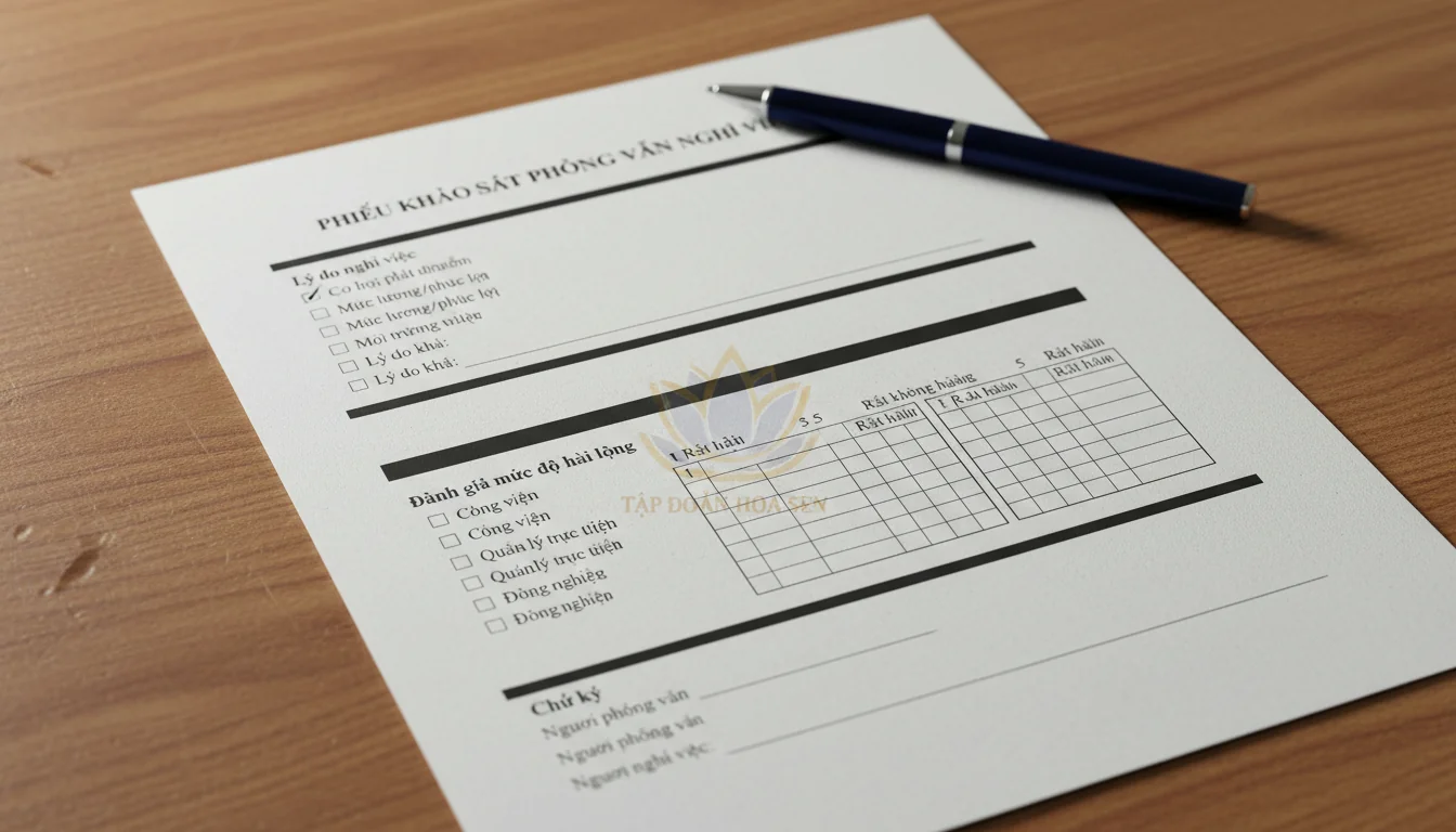 Sample Vietnamese exit survey document