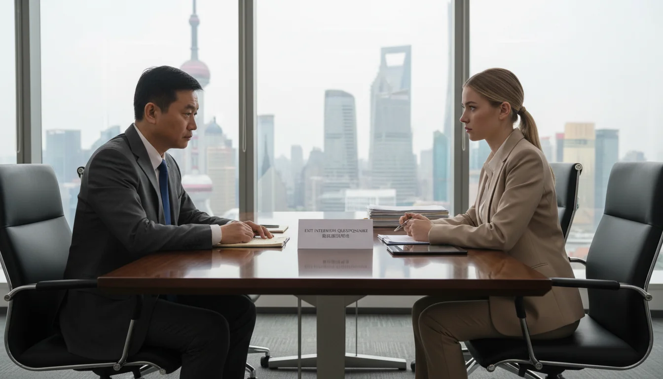 Professional exit interview in office