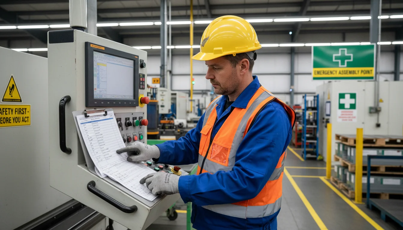 Employee following safety SOP