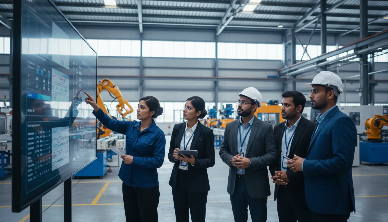 Team implementing SOP in factory