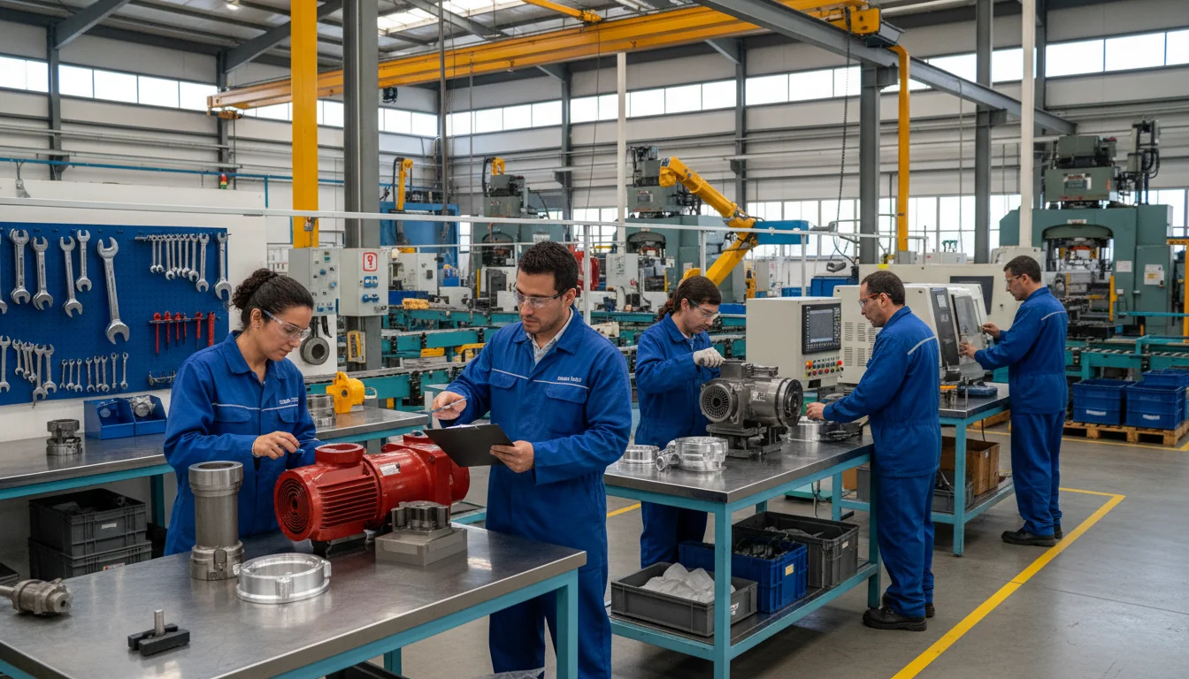 Quality control inspection in manufacturing plant