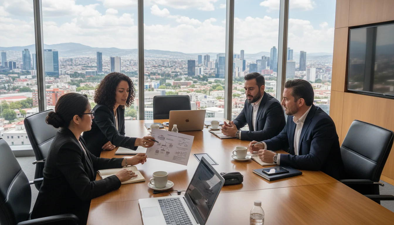 Team reviewing operational procedure document