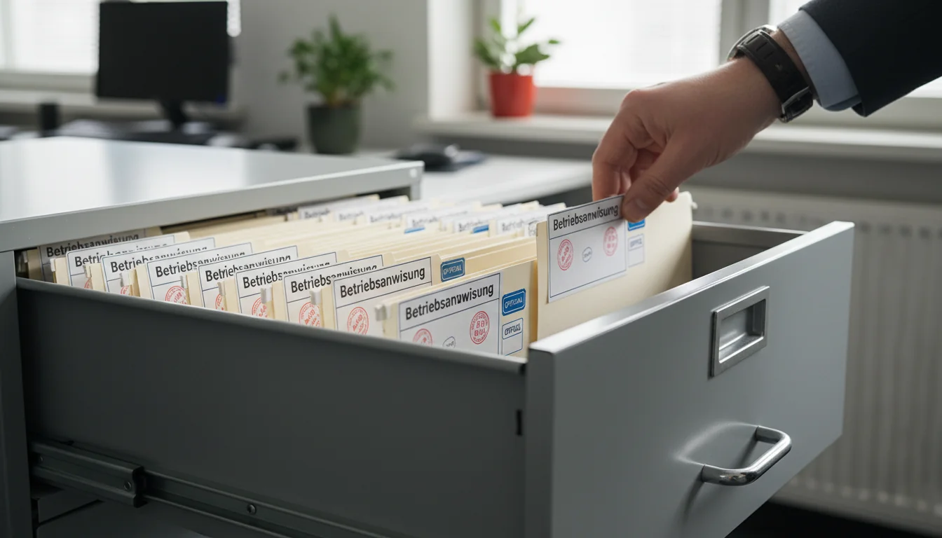 Organized folder of Austrian work instructions