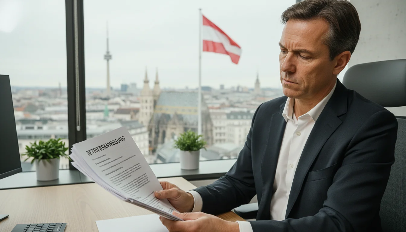 Professional reviewing Austrian corporate documents