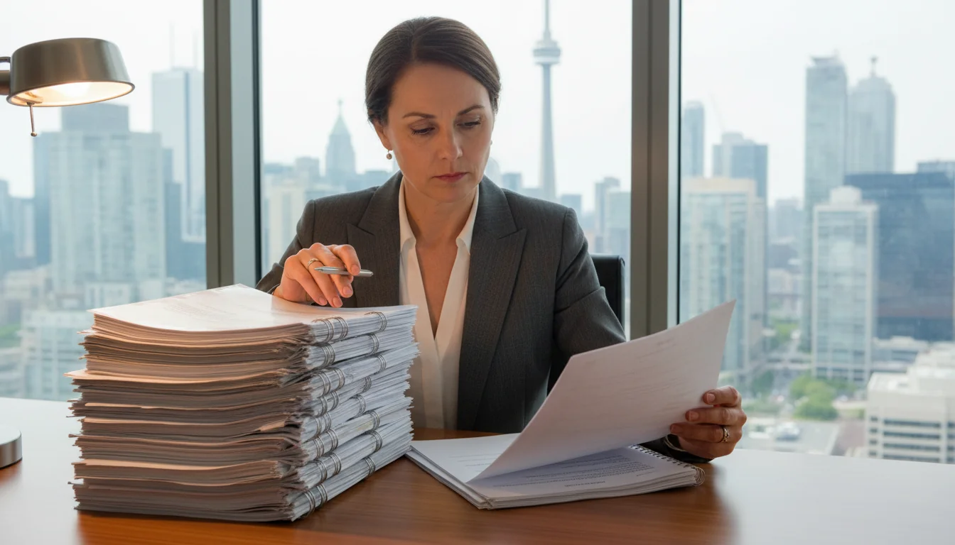 Professional reviewing SOP documents