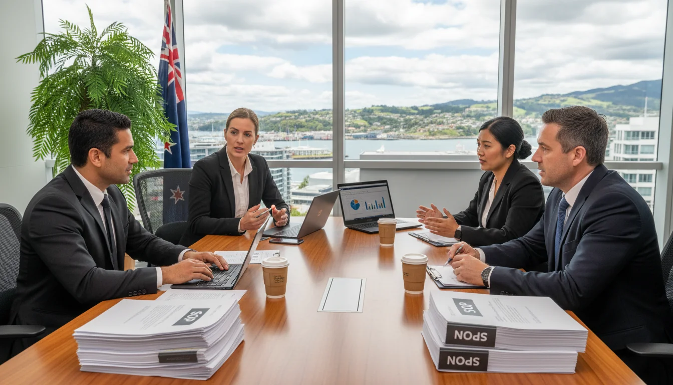 Team discussing corporate SOPs