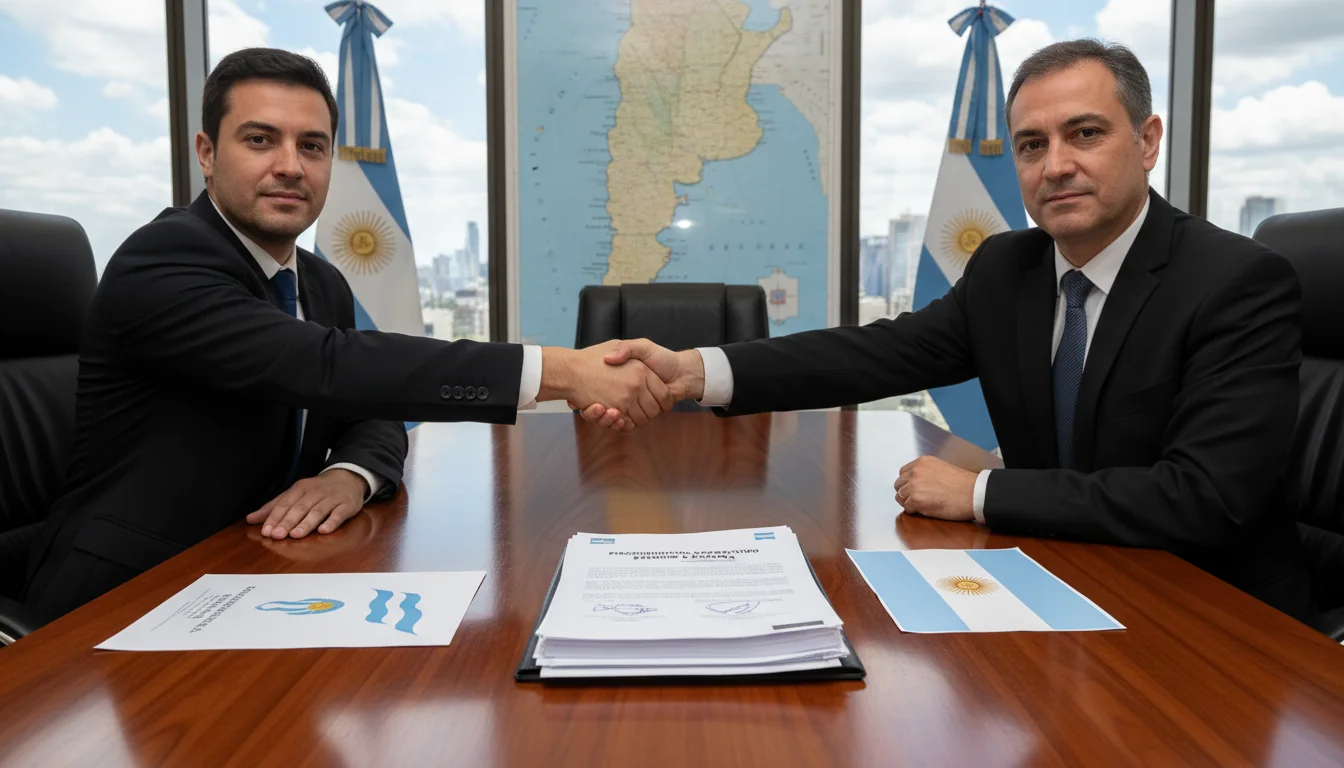 Signing corporate SOP agreement in office