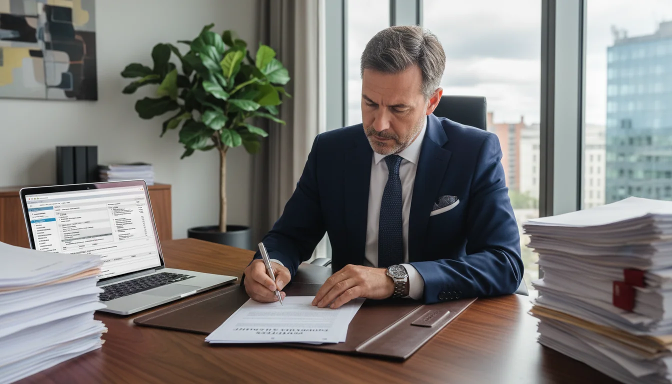 Professional signing corporate document