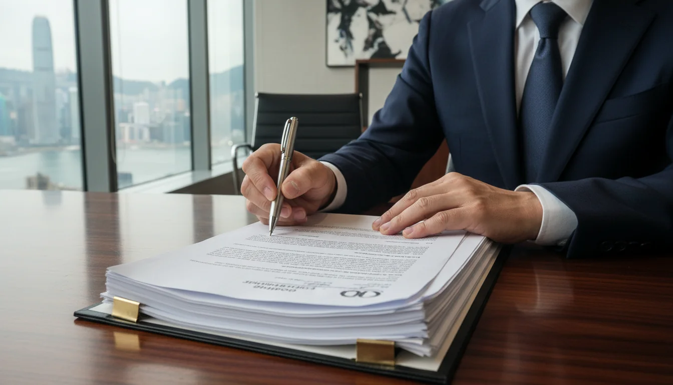 Professional signing corporate documents