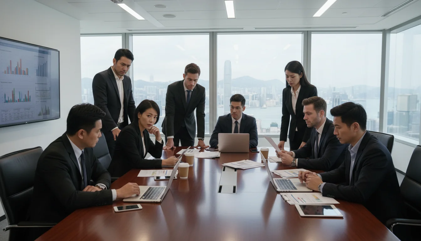 Business team in crisis meeting