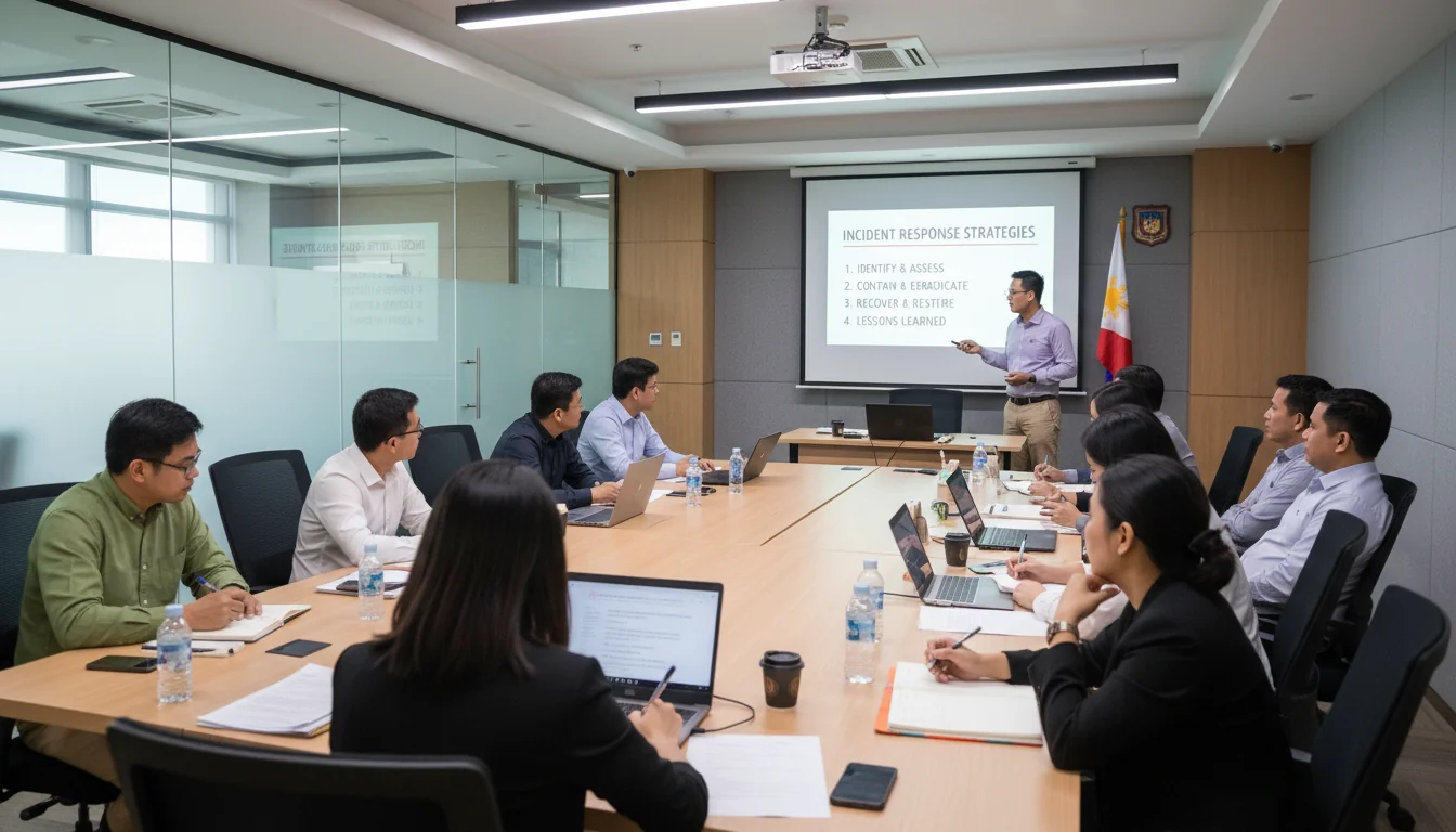 Training session on cybersecurity response