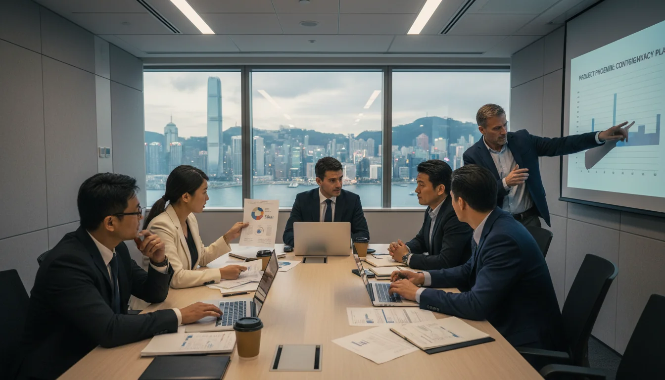 Team planning Hong Kong event strategy.