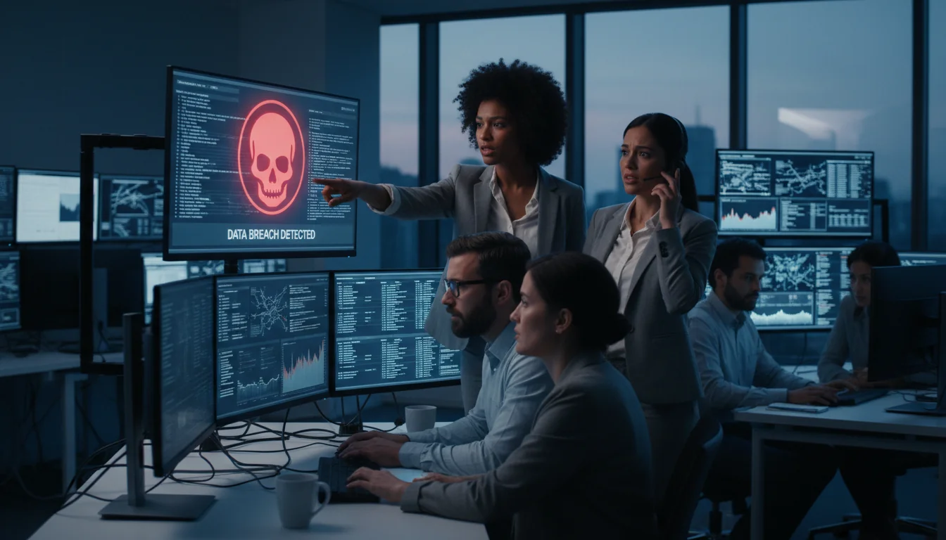 Cybersecurity team responding to alert