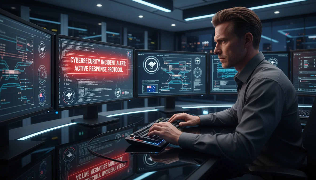 Cybersecurity alert on computer screen