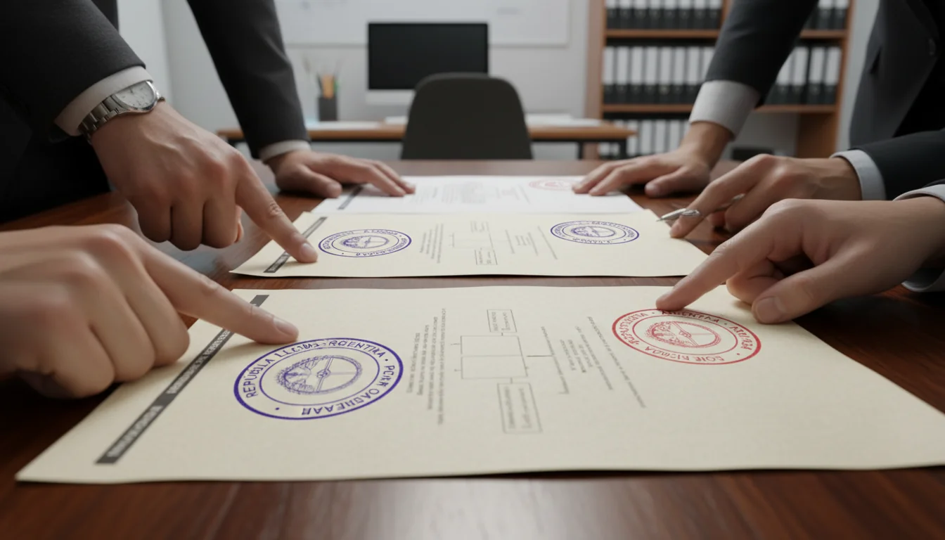 Legal compliance documents close-up