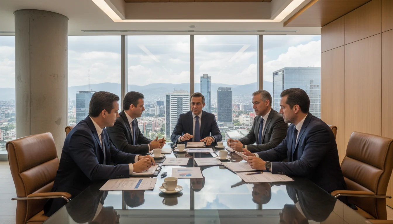 Mexican corporate office meeting