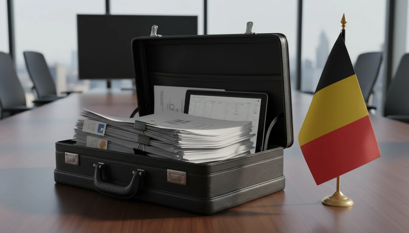 Belgian flag with business briefcase