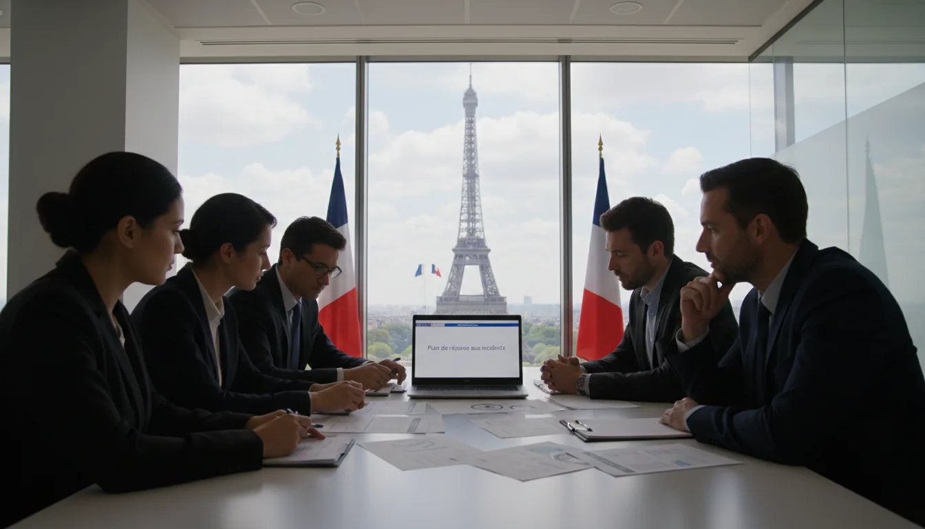 Professional team reviewing incident response plan