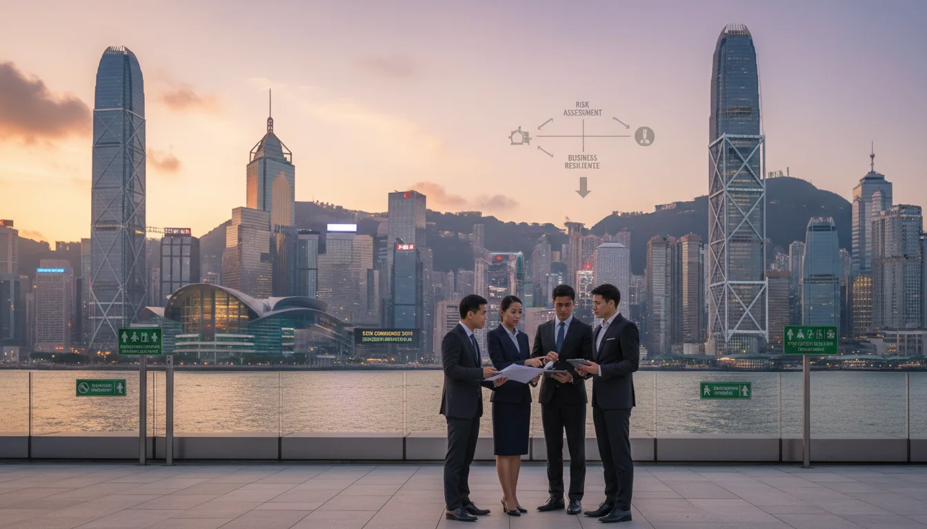 Hong Kong skyline with disaster resilience.