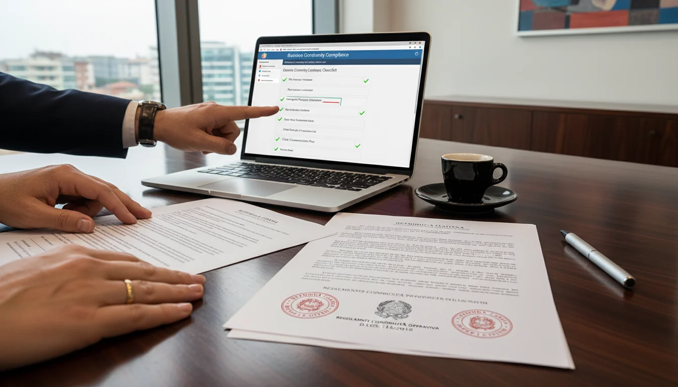 Italian regulatory compliance icons