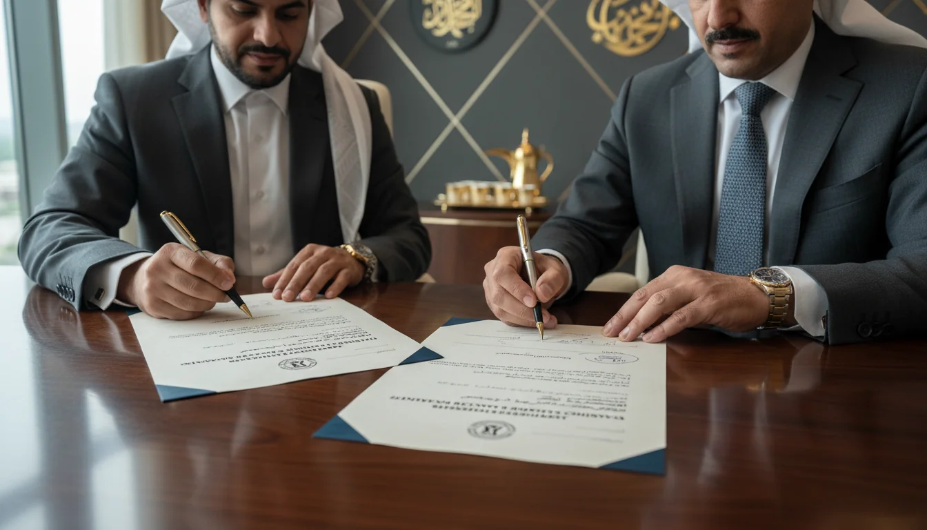 Signing corporate recovery agreement