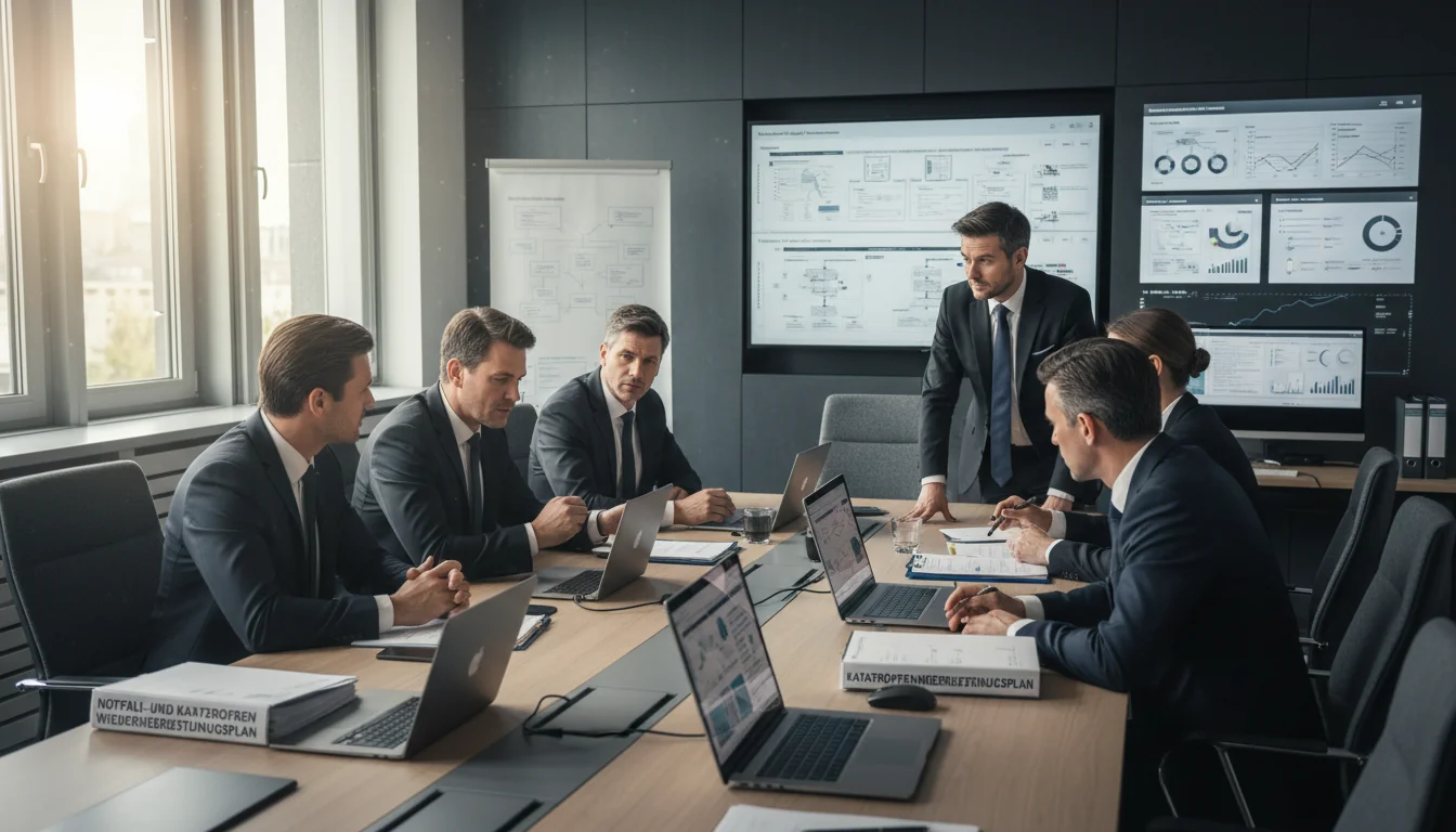 Corporate disaster recovery planning meeting