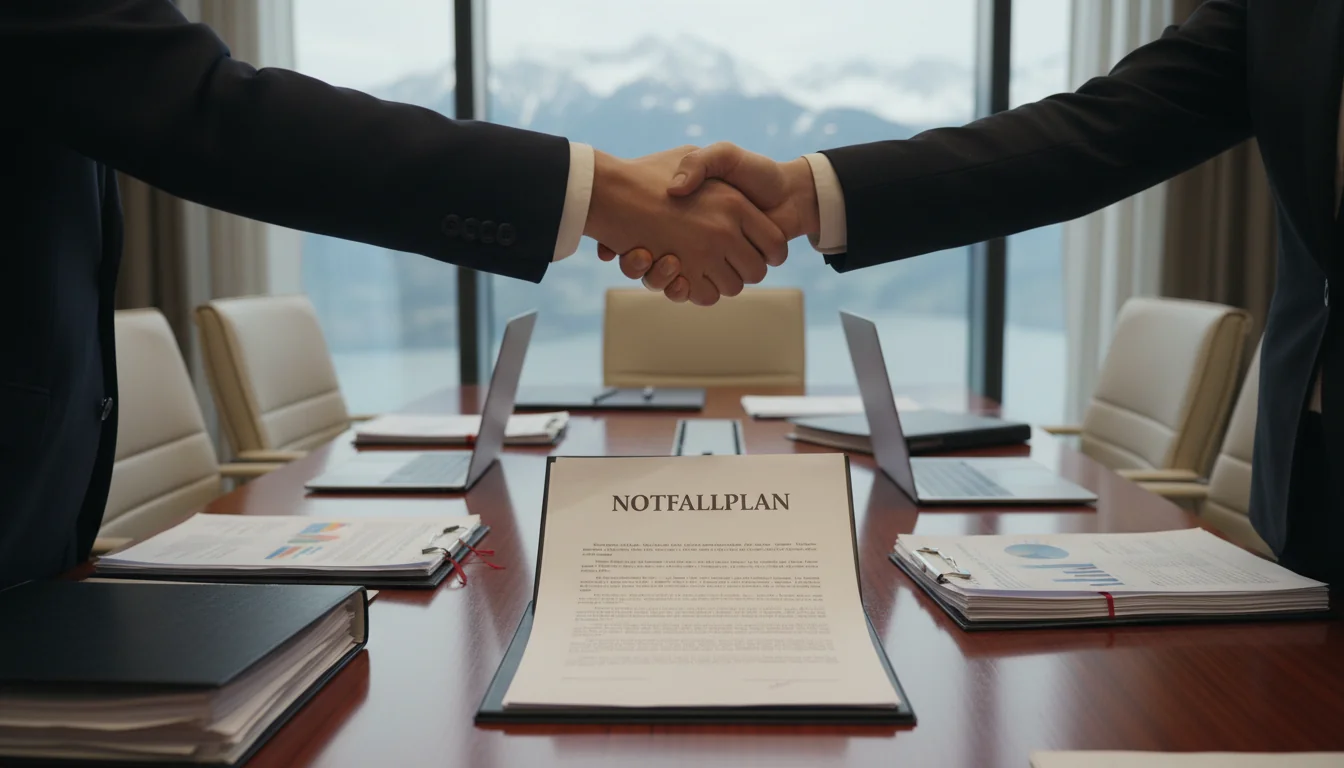 Signing emergency plan agreement