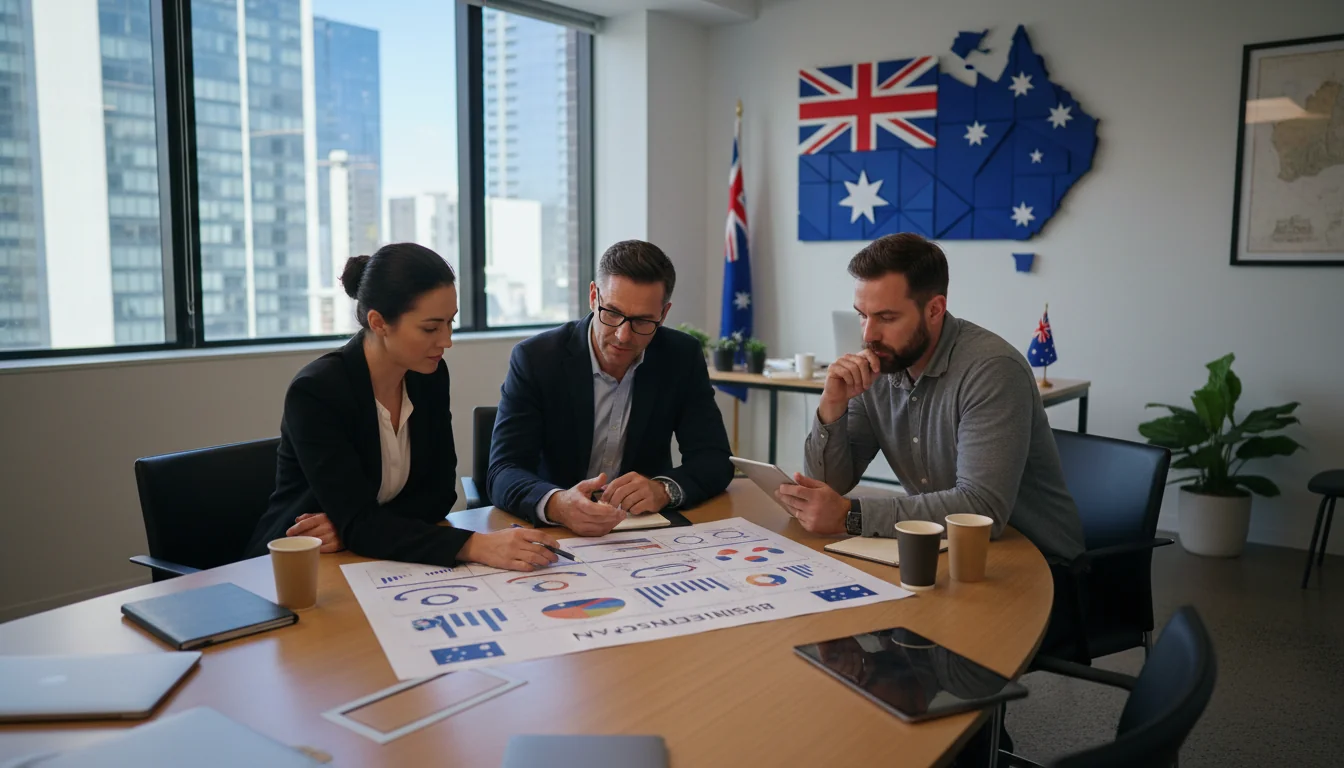 Professionals reviewing business continuity plan