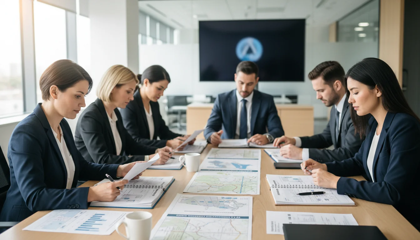 Office team reviewing disaster recovery plan