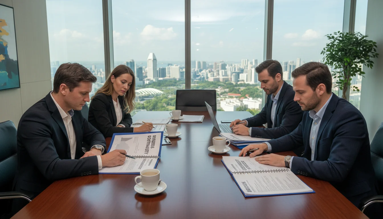 Professionals reviewing BCP documents