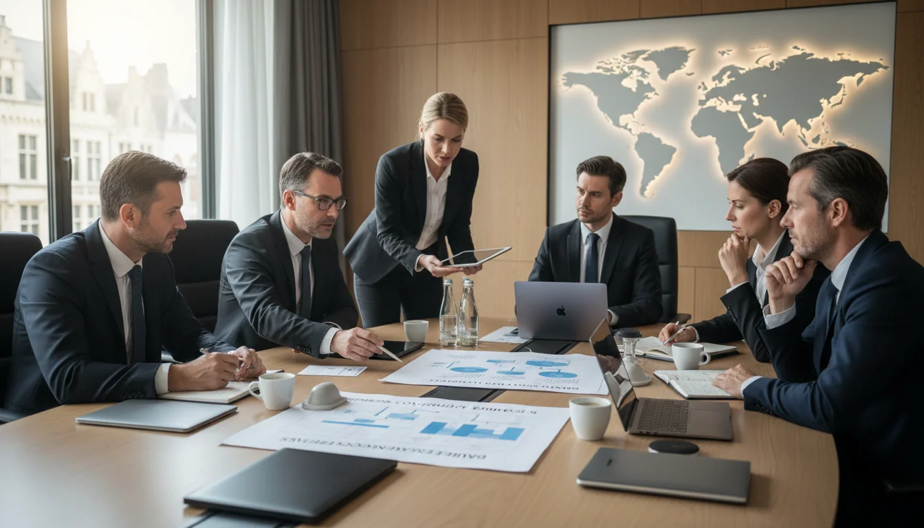 Disaster recovery meeting in boardroom