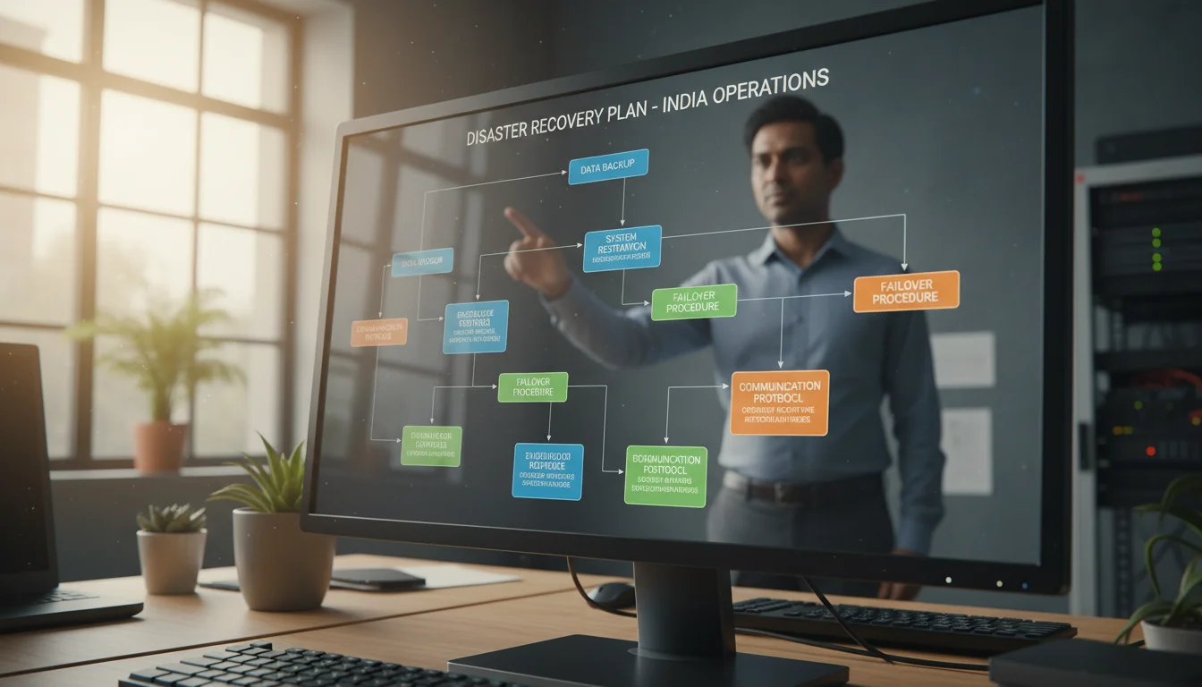 Disaster recovery flowchart on screen
