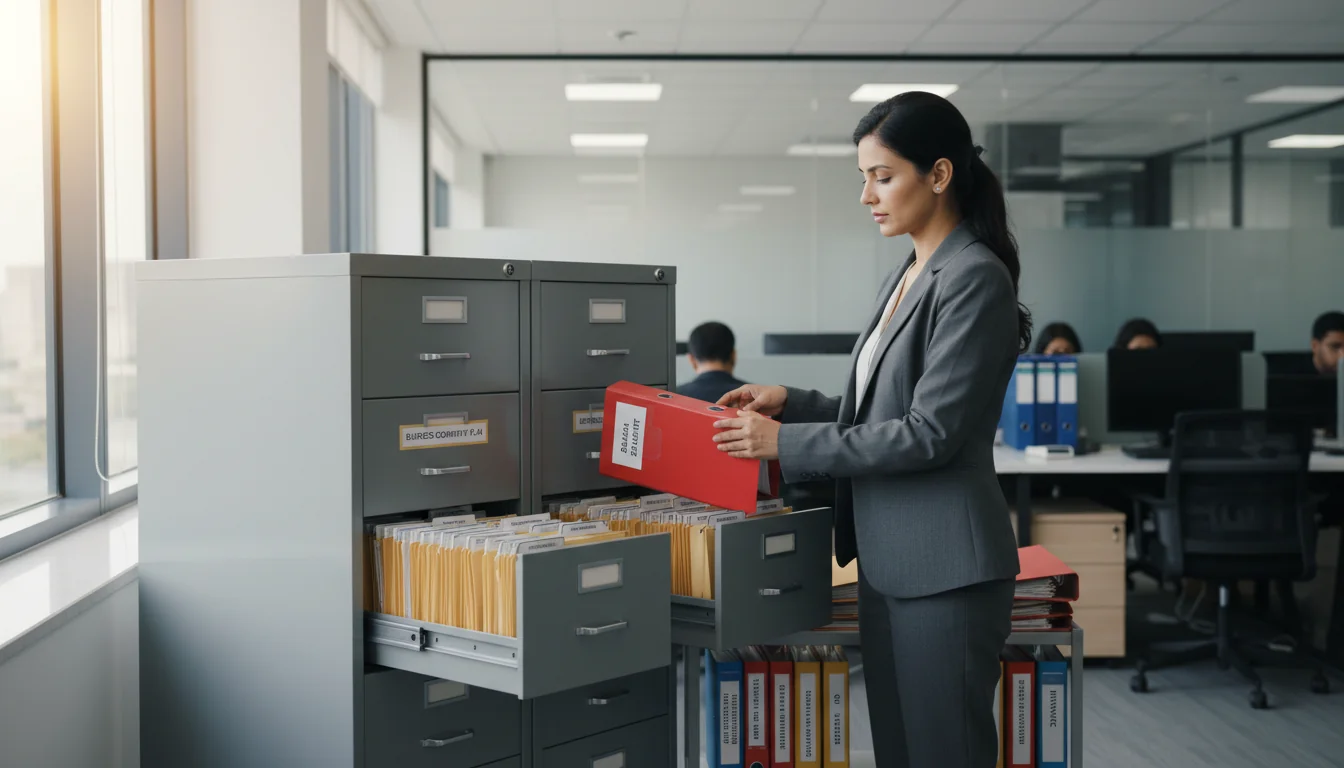 Secure corporate document filing cabinet