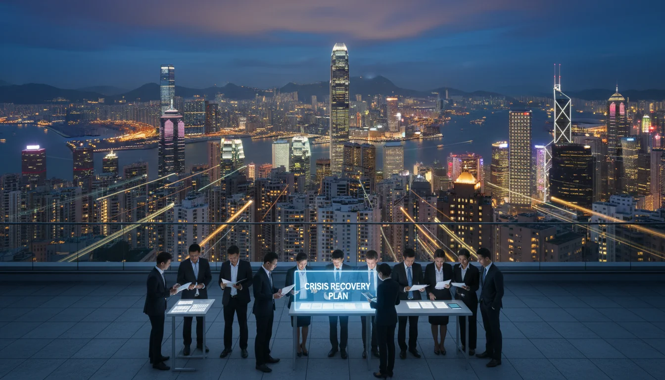 Hong Kong skyline during crisis