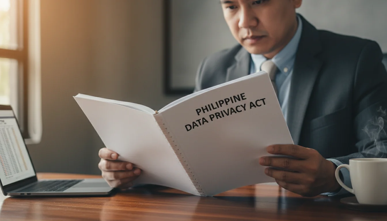 Professional reviewing privacy law documents