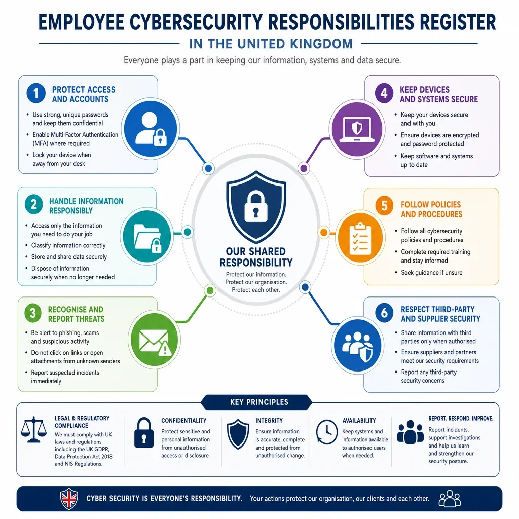 Employee Cybersecurity Responsibilities Register