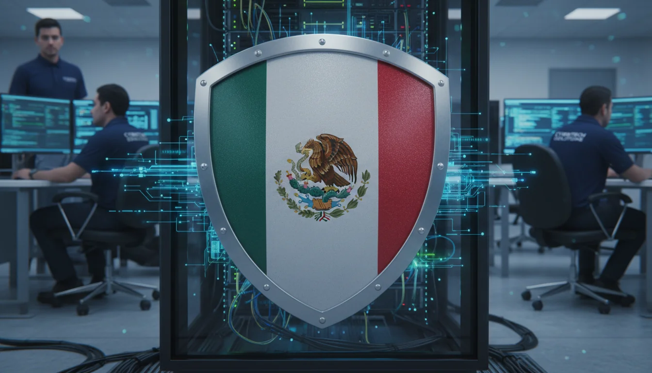 Shield protecting Mexican company data.