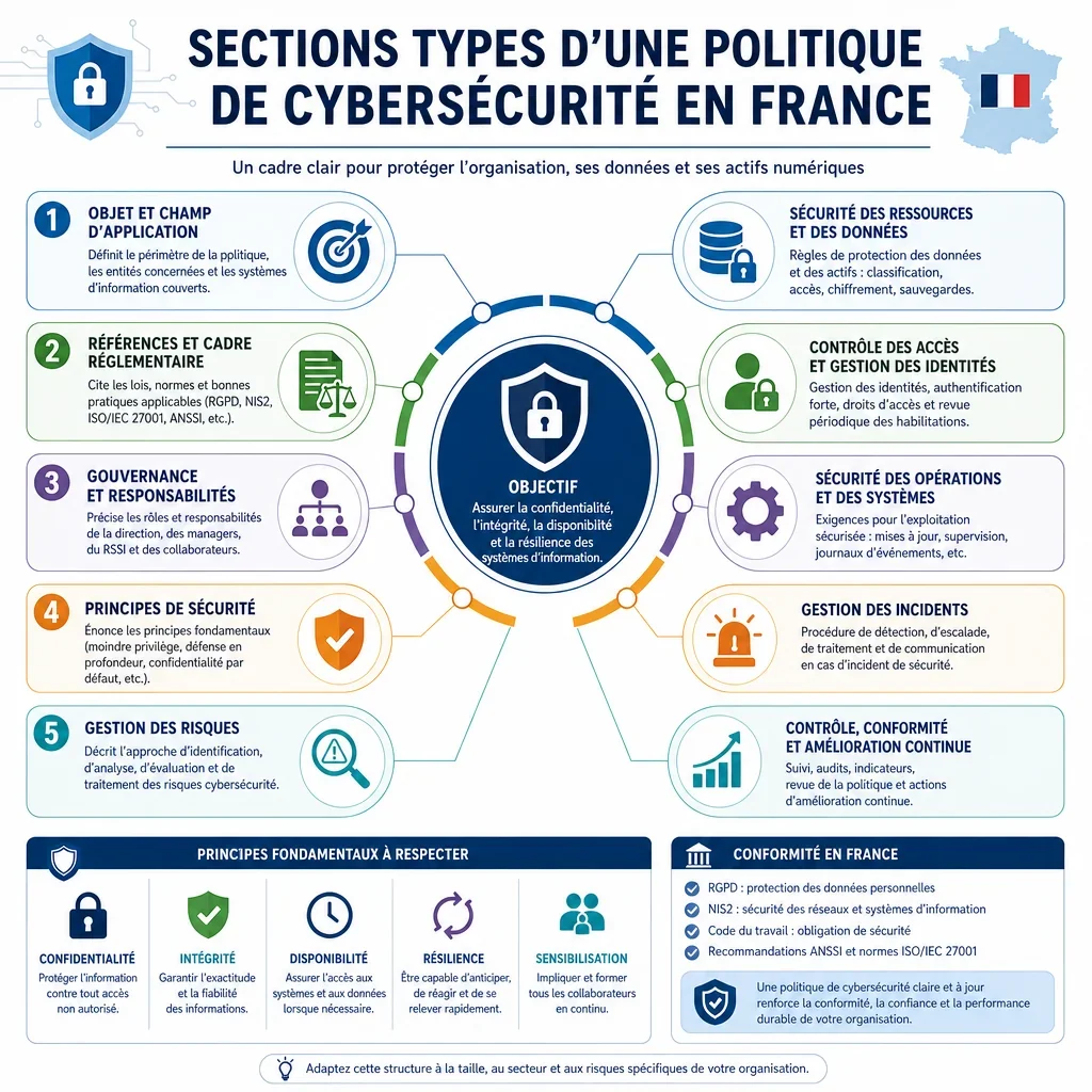 Sections types d’une politique de cybersécurité