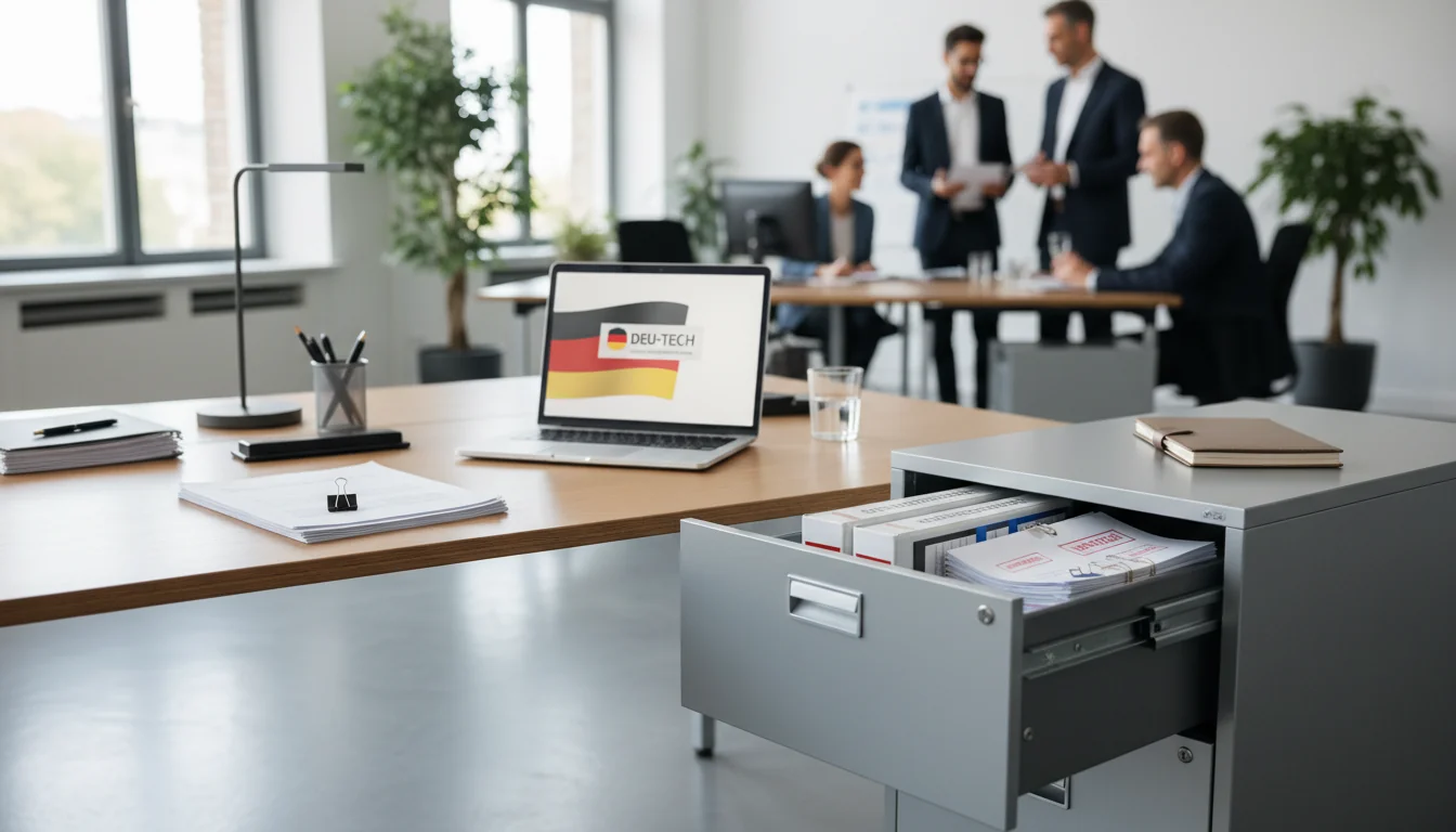 Secure corporate IT documents locked.