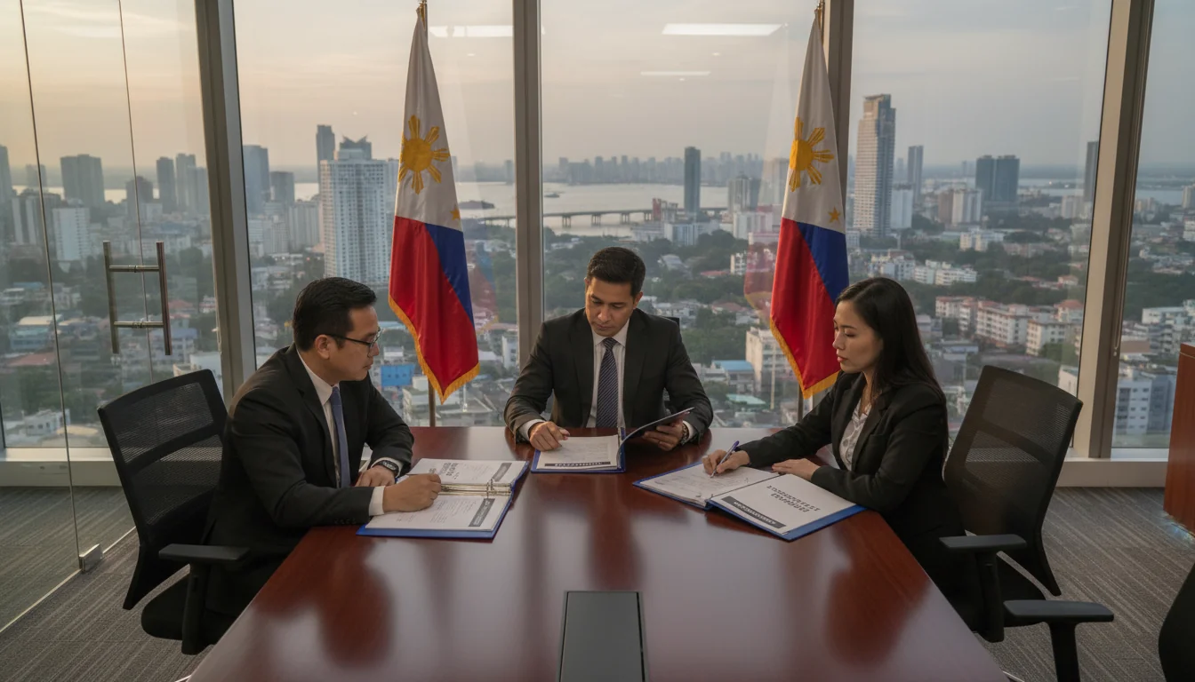 Corporate office with cybersecurity documents