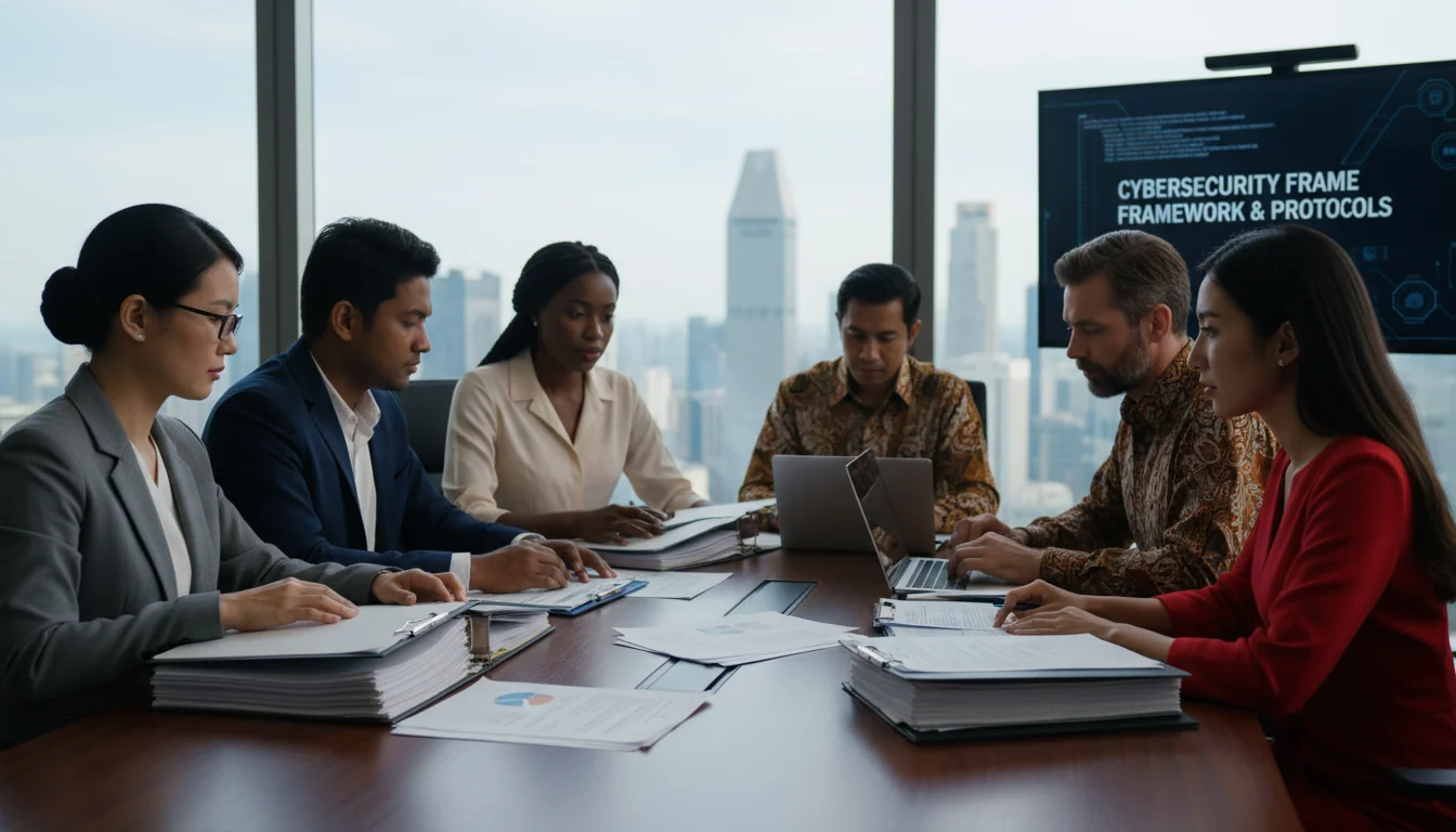 Team meeting on policy compliance