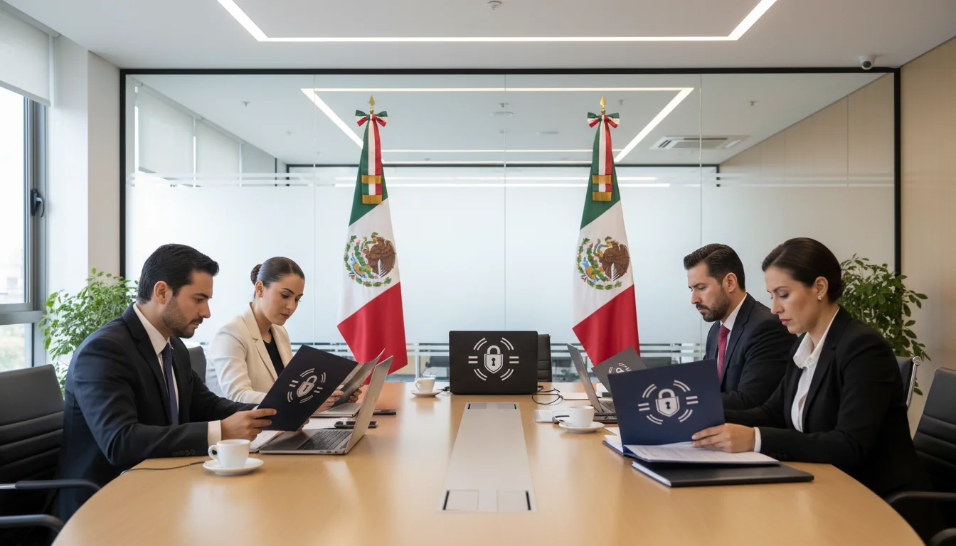 Mexican corporate office cybersecurity meeting