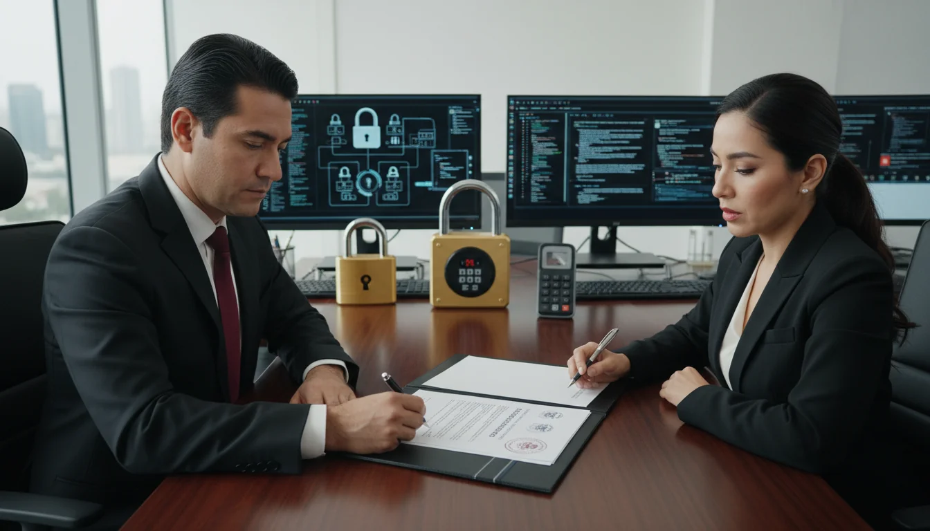 Signing cybersecurity policy agreement in Mexico