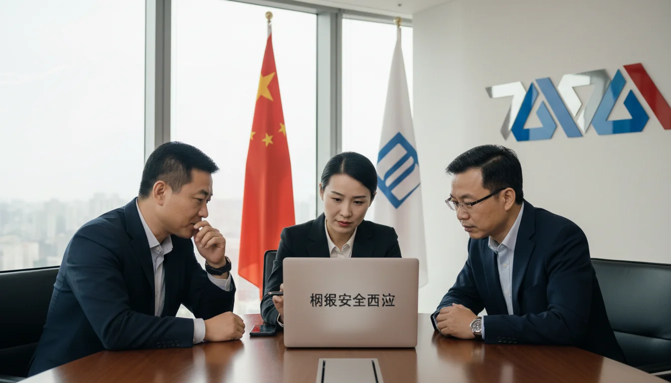 Corporate executives reviewing security policy