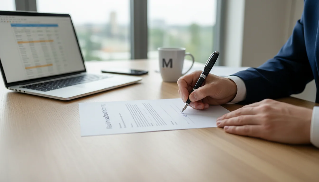 Person signing rental deposit confirmation form