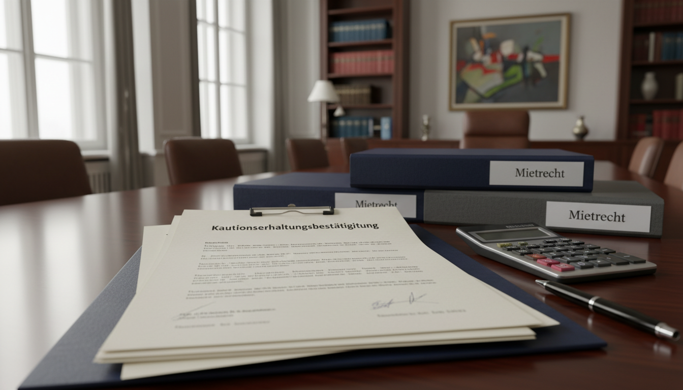 Stack of German tenancy legal papers organized