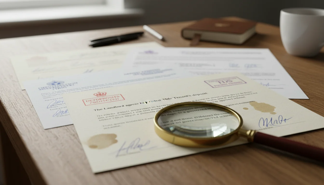 Legal tenancy deposit documents