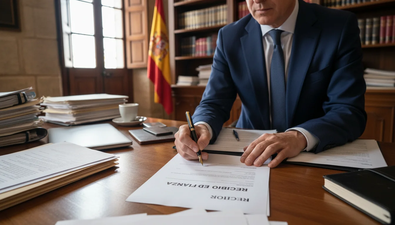 Adult signing fianza receipt