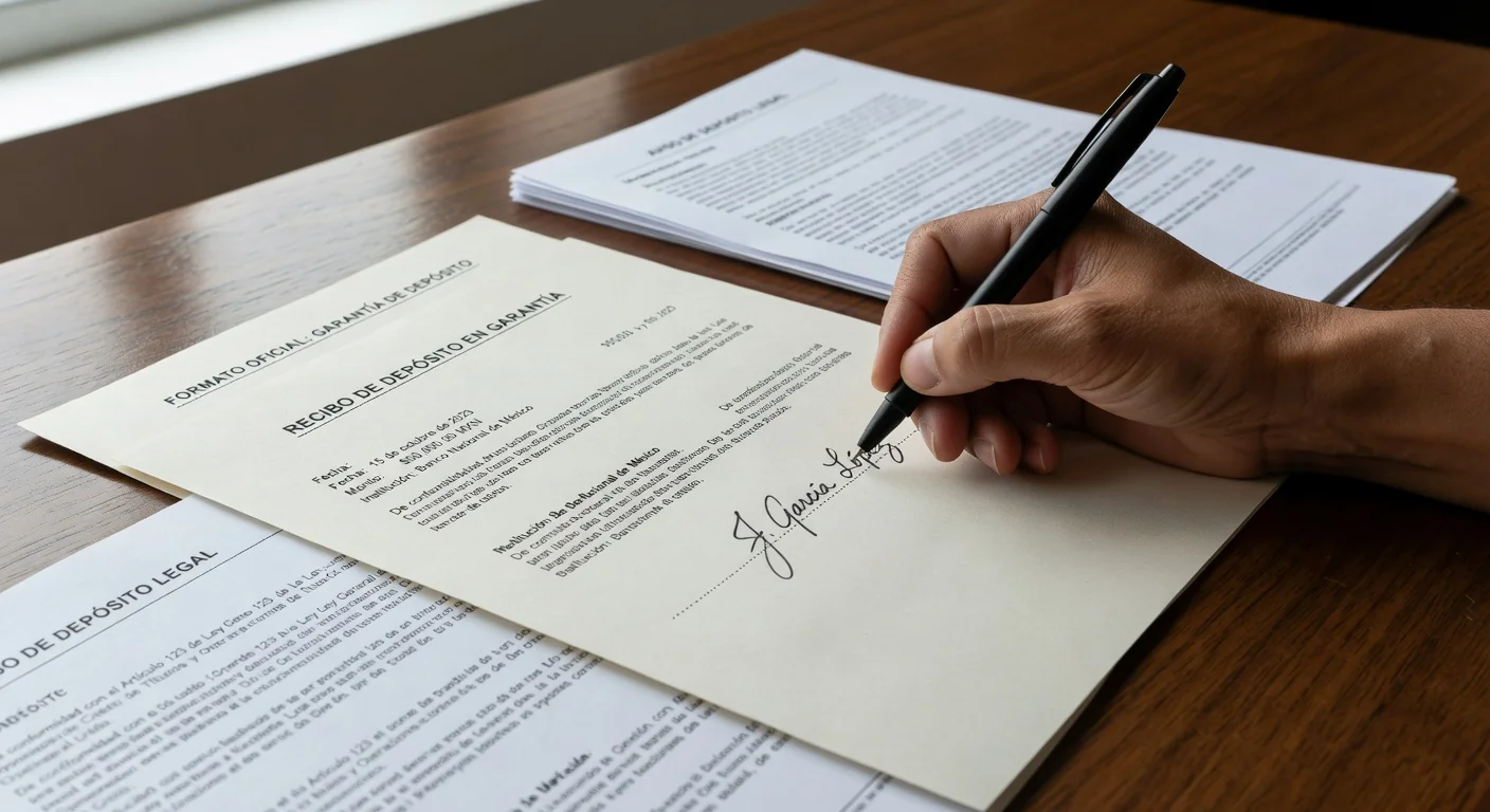 Person signing guarantee receipt