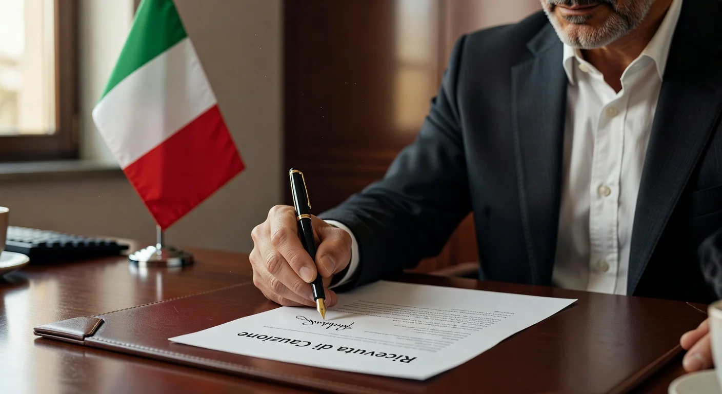 Signing ricevuta di cauzione form
